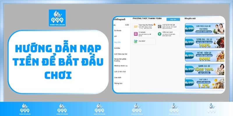Hướng dẫn nạp tiền để bắt đầu chơi